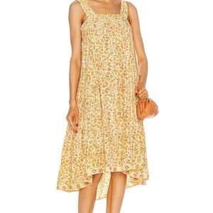 Natalie Martin Yellow Floral Silk Dress